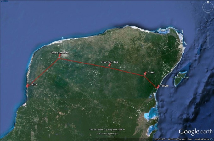 Некоторые из Сакбе через весь полуостров Юкатан